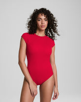 SPANXshapeâ„¢ Swim Pique High Neck Short Sleeve One-Piece | Spanx Red
